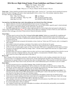 2014 Revere High School Senior Prom Guidelines and Dance