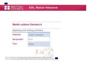 Welsh culture speaking and writing activities - EAL Nexus