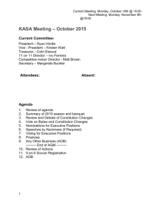 2015 AGM – Agenda and Proposed Constitution Changes