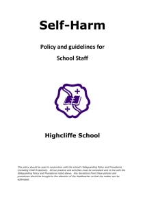 Self-Harm Policy and Guidelines for School Staff