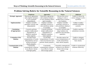 Ways of Thinking: Scientific Reasoning in the Natural Sciences