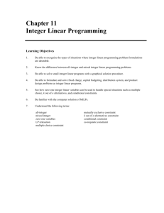 Chapter 11 Integer Linear Programming