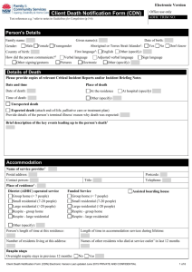 Client Death Notification Form (CDN)