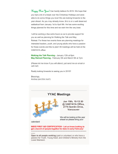 Vancouver YaYa (Youth and Young Adults) Jan 2015 newsletter
