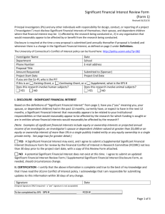 Significant Financial Interest Review Form