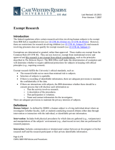Exempt Research