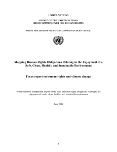 Focus report on human rights and climate change