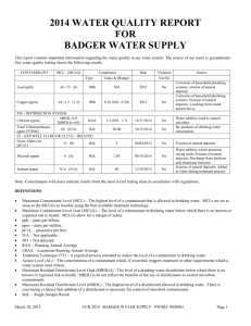 WATER QUALITY REPORT - City of Badger, Iowa