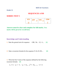 MCR 3U Sequences and Series Test 1