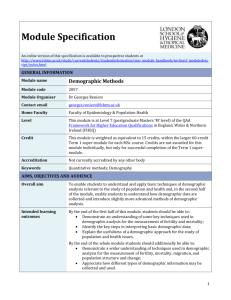 2057 Demographic Methods Module Specification