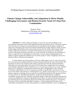 Climate Change Vulnerability and Adaptation in