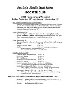 BOOSTER CLUB 2014 Homecoming Weekend Friday, September