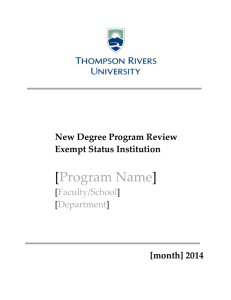 Program Name - Thompson Rivers University