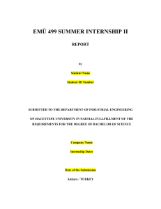 EMÜ499 Summer Training Report Template
