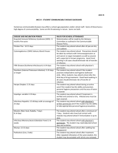 jhcc-r - student communicable disease guidelines