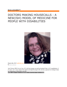 Doctors Making Housecalls To People With Disabilities