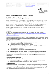 Health & Safety Awareness for Visiting Lecturers
