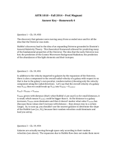 ASTR 1010 – Fall 2014 – Prof. Magnani Answer Key – Homework 4