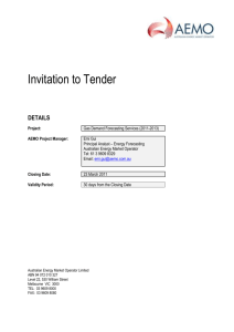 TENDER FORM Gas Demand Forecasting Services (2011