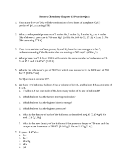 Ideal Gas Law Worksheet PV = nRT