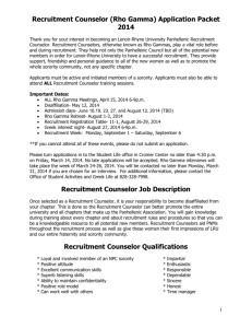 Recruitment Counselor Application Packet 2007