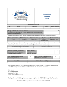 Foundation for Cross Cultural Understanding Donation Form