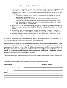 Graduate Assistantship Appointment Form (7-22-13)