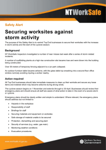 Safety alert - Securing worksites against storm activity