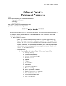 Major Topics - College of Fine Arts