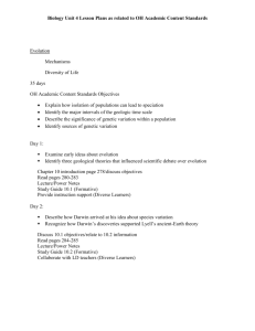 Biology Unit 4 Lesson Plans as related to OH Academic Content