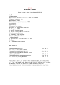 Draft General Scheme Horse Racing Ireland (Amendment)Bill 2014