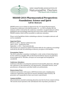 NHAND 2014 Pharmaceutical Perspectives Foundations: Science