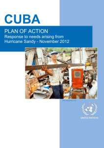 Plan of Action for Cuba - Response to needs arising from Hurricane