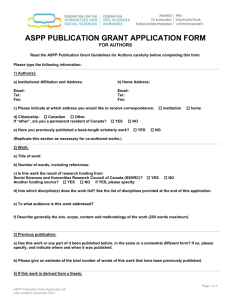 Publication Grant application form for authors