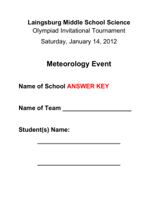 Name of School ANSWER KEY - NorthernHillsScienceOlympiad