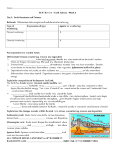 FCAT REVIEW Earth Science Worksheet
