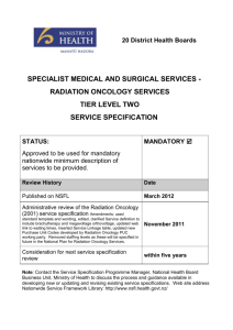 radiation oncology services - Nationwide Service Framework Library
