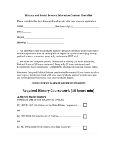 History and Social Science Education Content Checklist