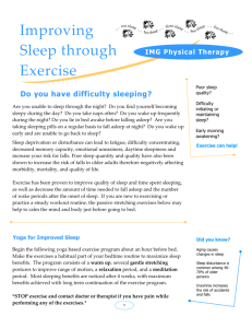 Improving Sleep Through Exercise