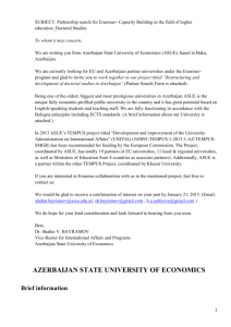 AZERBAIJAN STATE UNIVERSITY OF ECONOMICS Brief information