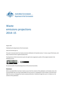Waste emissions projections 2014*15