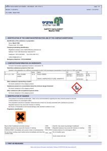SAFETY DATA SHEET (91/155/EEC - 2001/58/CE - ISO 11014