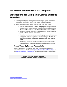 Purdue University Calumet Accessible Syllabus Template
