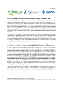 ILUC – Position Paper for trialogue