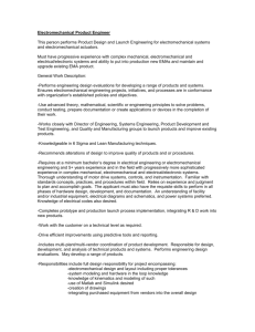 Electromechanical Product Engineer (Design And Develop