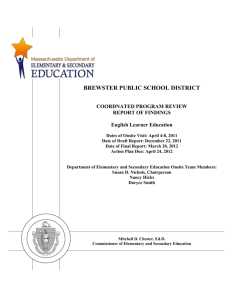 introduction to the final report - Massachusetts Department of