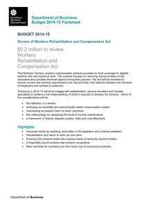 Review of Workers Rehabilitation and Compensation Act Factsheet
