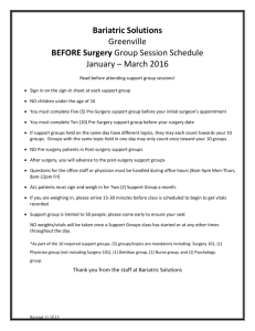 Greenville Pre Surgery Support Group Schedule January