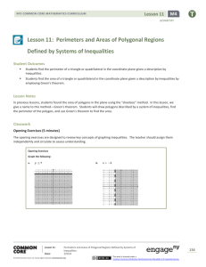 Lesson 11: Perimeters and Areas of Polygonal Regions