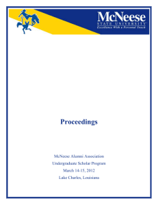 Proceedings of the McNeese Alumni Association Undergraduate